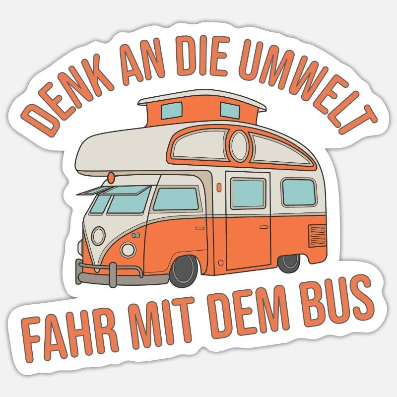 Environment - Ride by bus gift idea camper Sticker size S (10 x 10 cm)