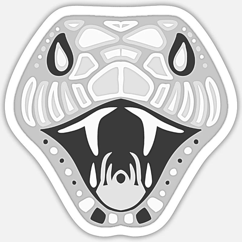 serpente nero - Sticker formato S (10 x 10 cm) - bianco opaco