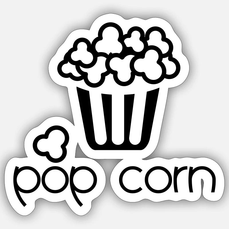 Popcorn - Sticker size S (10 x 10 cm) - white matte