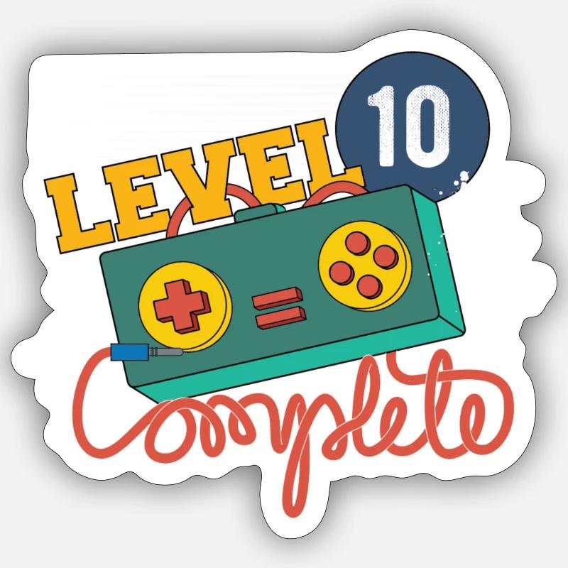 Niveau 10 Complete Anniversaire - Sticker taille S (10 x 10 cm) - blanc mat