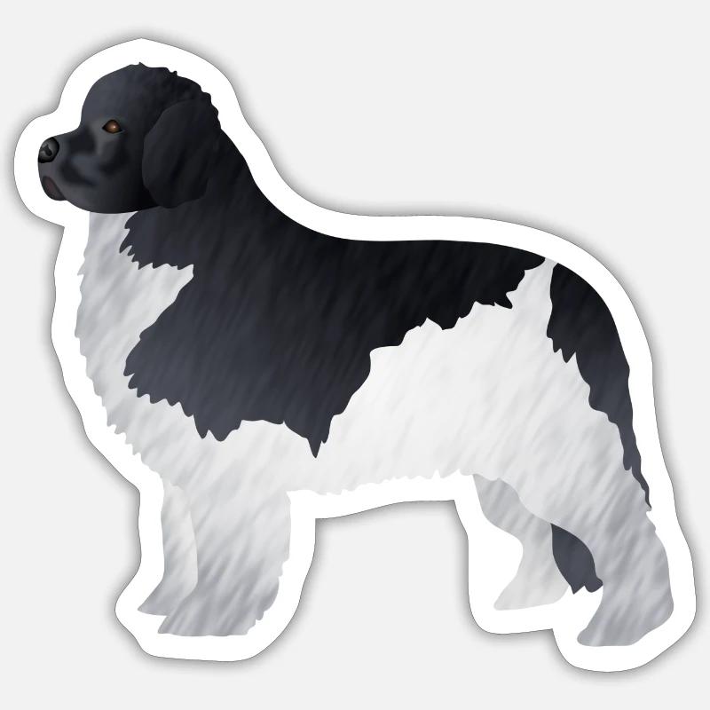 Chien de Terre-Neuve - Sticker taille S (10 x 10 cm) - blanc mat