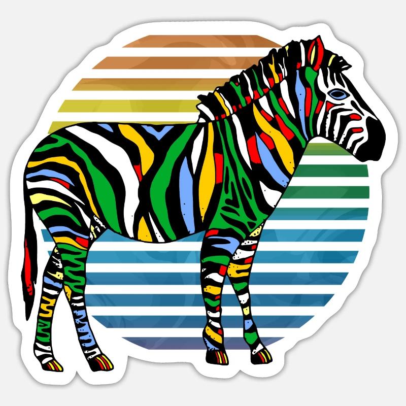 zèbre - Sticker taille S (10 x 10 cm) - blanc mat
