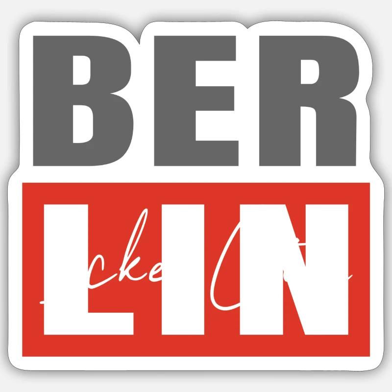 Berlin Icke City - Sticker taille S (10 x 10 cm) - blanc mat