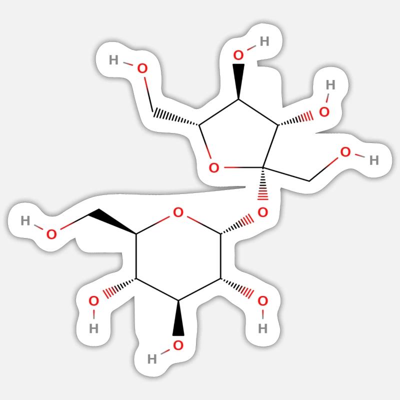 Sugar Molecule - Colored Structural Formula Sticker size S (10 x 10 cm)