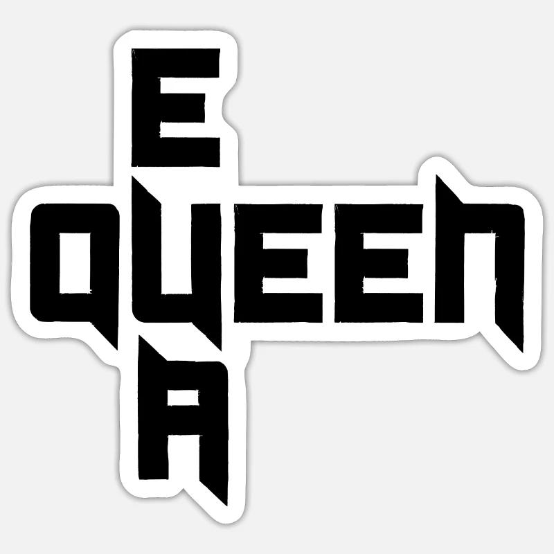 QUEEN 5 - Sticker taille S (10 x 10 cm) - blanc mat