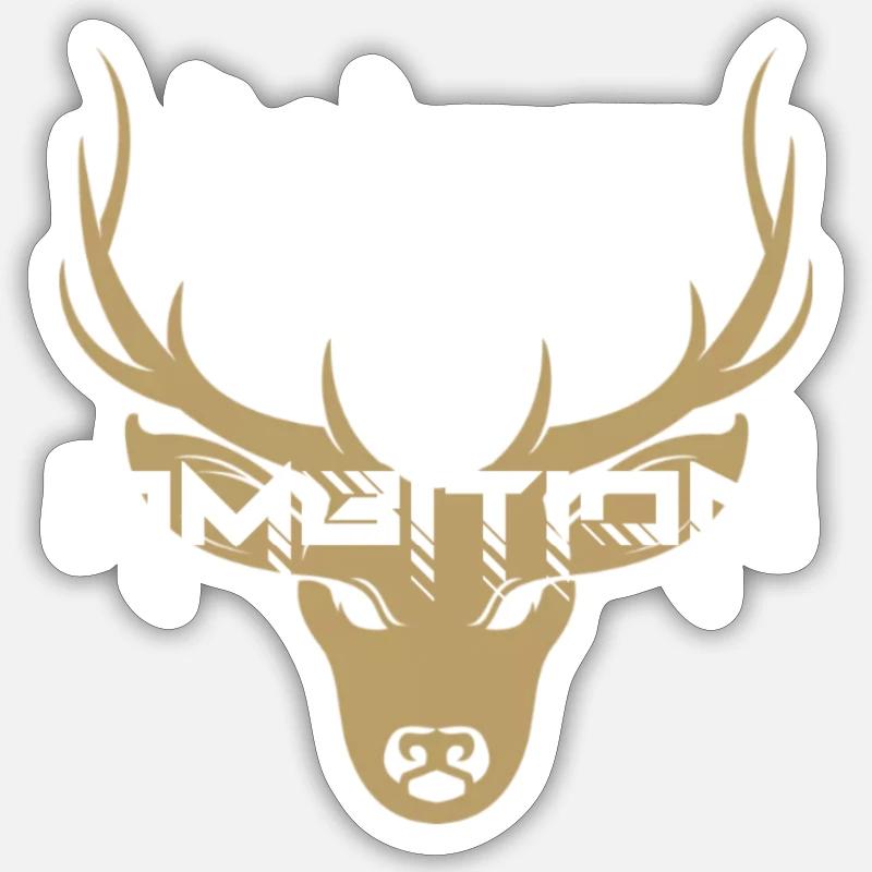 Ambition chasseurs - Sticker taille S (10 x 10 cm) - blanc mat