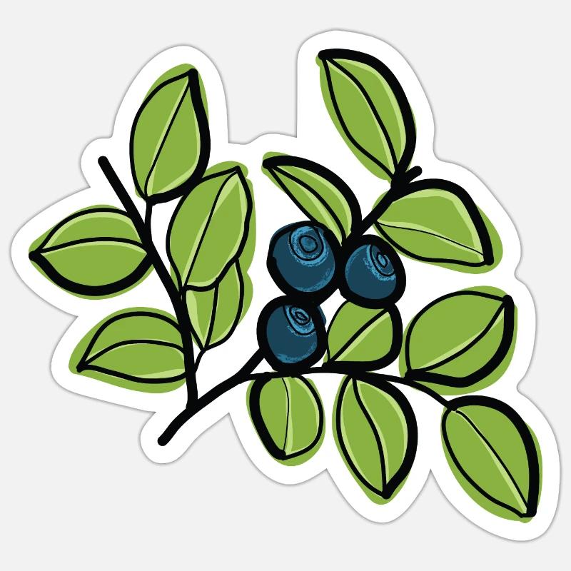 Myrtilles - Sticker taille S (10 x 10 cm) - blanc mat