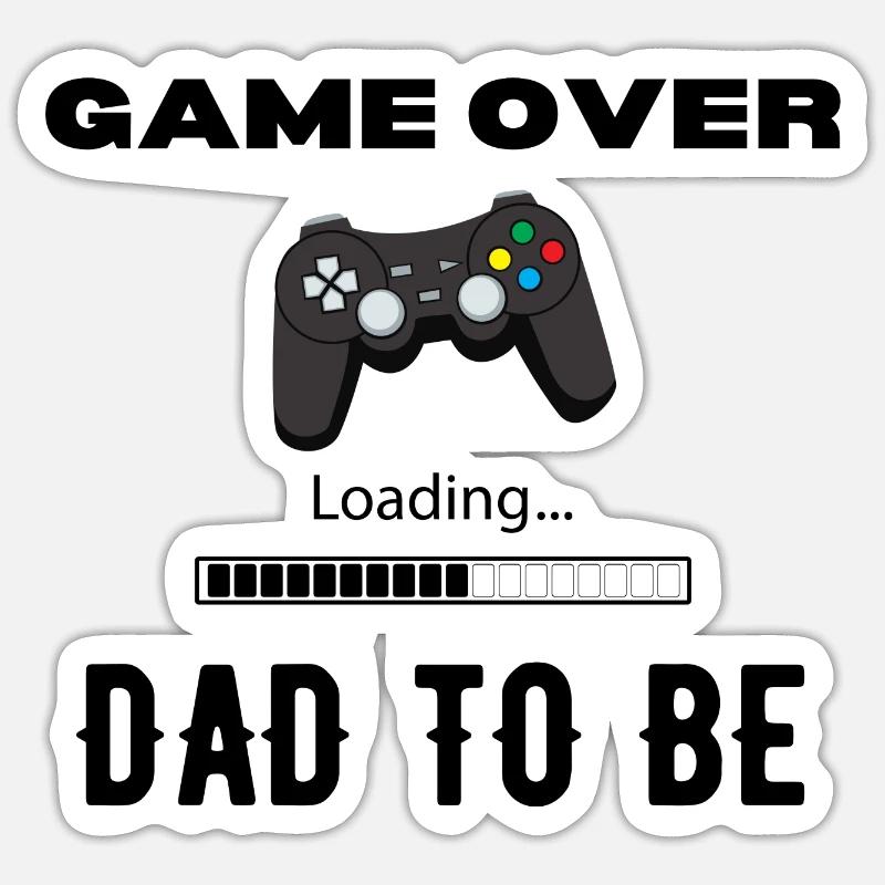 Game Over Dad To Be Controller Sticker size S (10 x 10 cm)