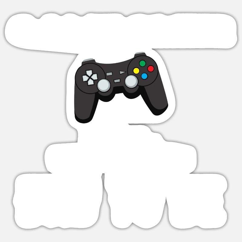 Game Over Dad To Be Controller White Sticker size S (10 x 10 cm)