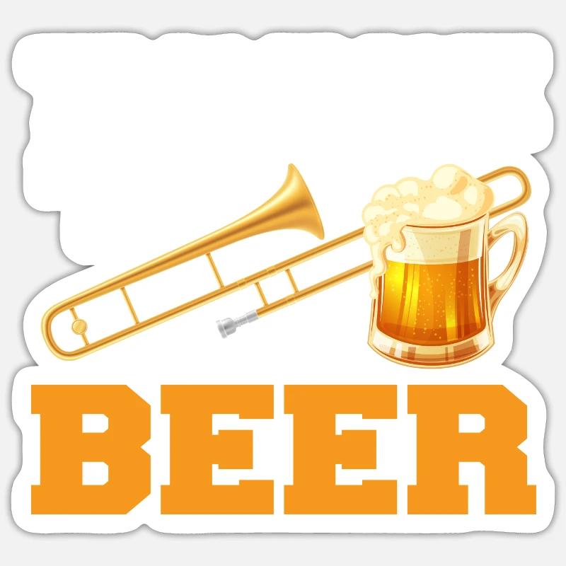 Trombone trombone trombone trombone don trombones Sticker taille S (10 x 10 cm)