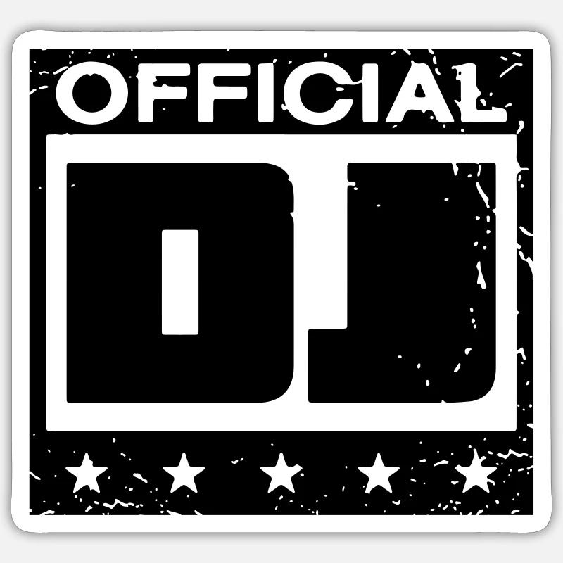 OFFICIAL DJ - Sticker Größe S (10 x 10 cm) - Mattweiß