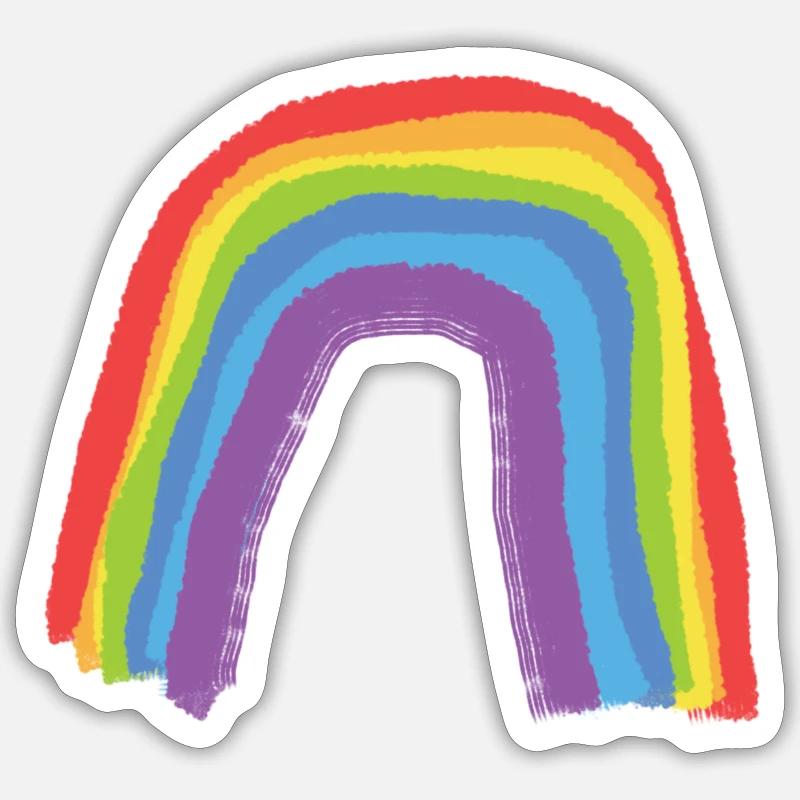regenbogen - Sticker Größe S (10 x 10 cm) - Mattweiß