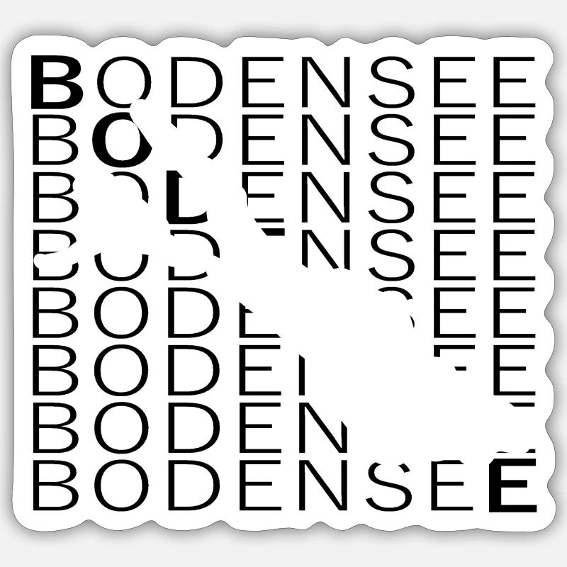 Bodensee | Schwarz | Weiss Sticker Größe S (10 x 10 cm)