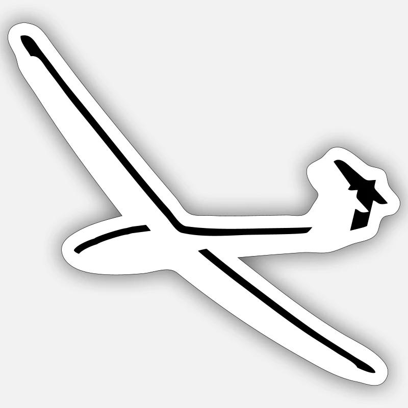 Glider glider flying glider pilot pilot Sticker size S (10 x 10 cm)