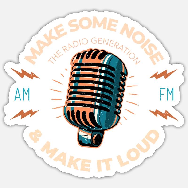 Make some noise - Sticker Größe S (10 x 10 cm) - Mattweiß