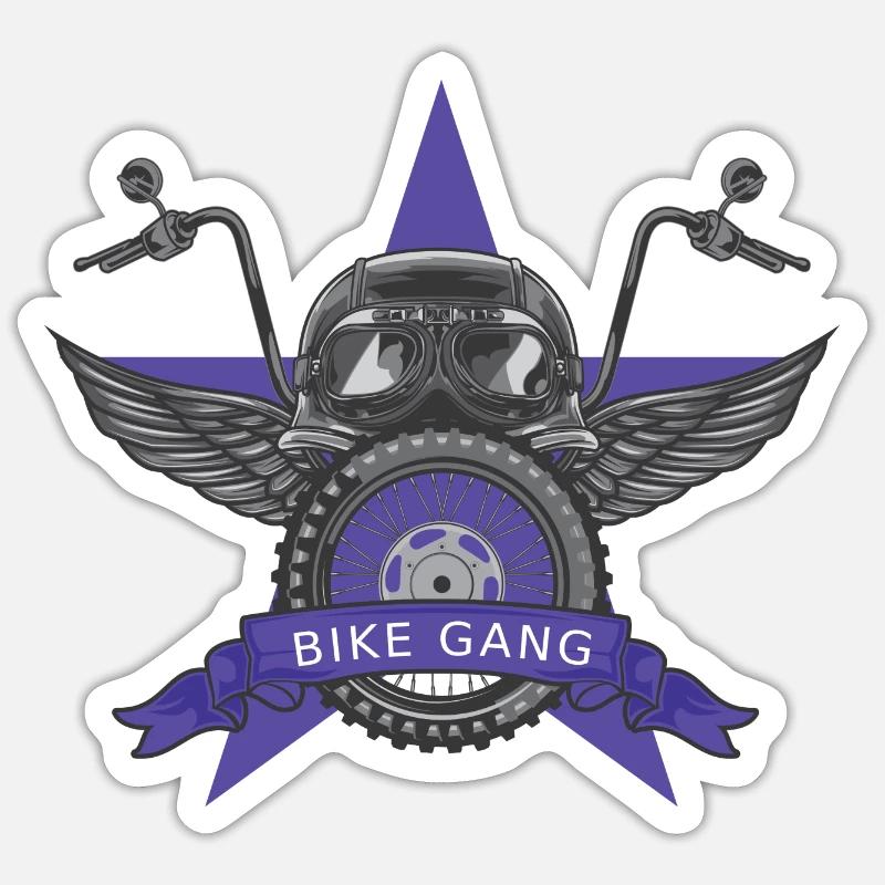 Motorcycle Skull - Sticker size S (10 x 10 cm) - white matte
