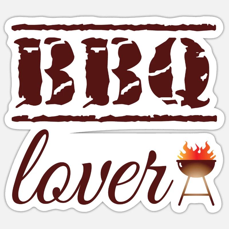 BBQ lover - Sticker taille S (10 x 10 cm) - blanc mat