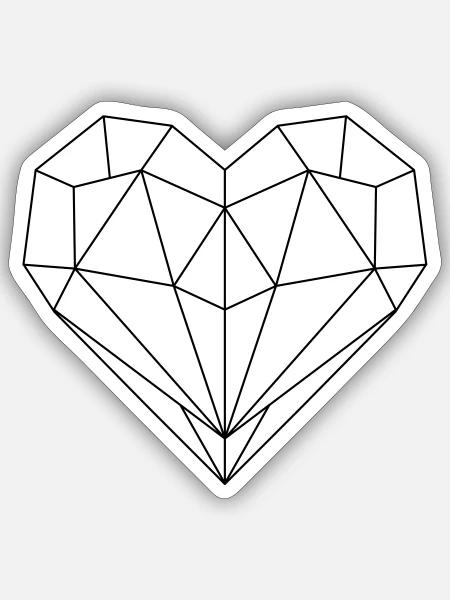 coeur - Sticker taille S (10 x 10 cm) - blanc mat