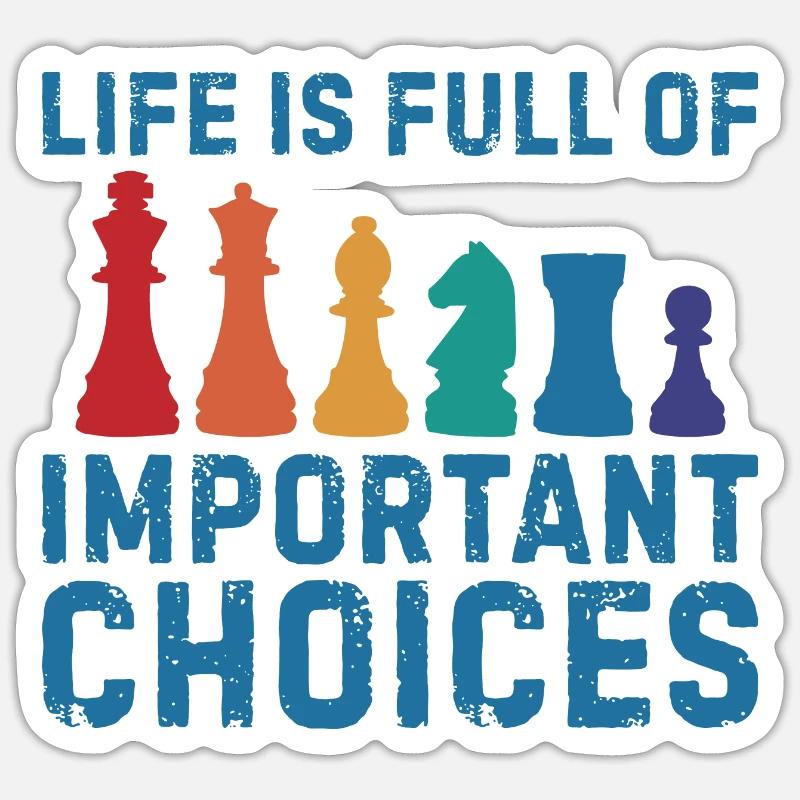 Important choices échecs de pensées maître d’échecs - Sticker taille S (10 x 10 cm) - blanc mat