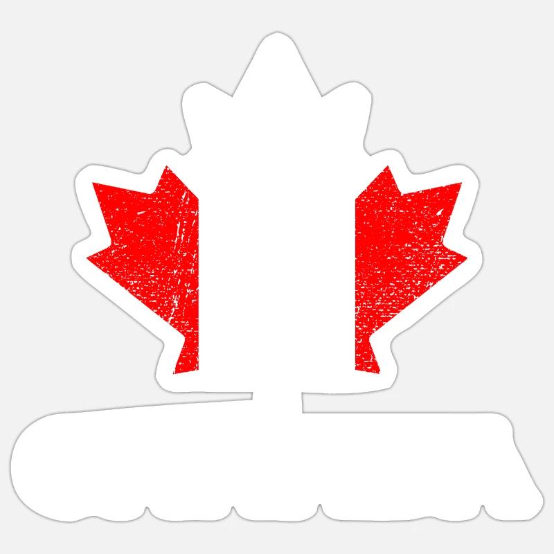 Canada Maple Leaf Flag Vintage Sticker size S (10 x 10 cm)