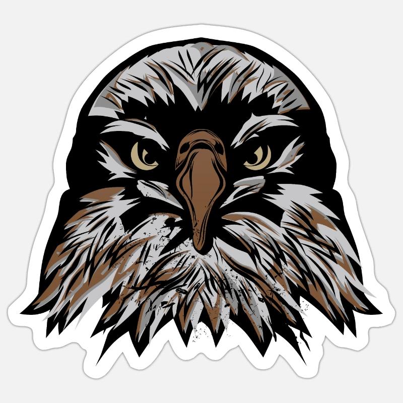 head eagle fancy drawing - Sticker size S (10 x 10 cm) - white matte