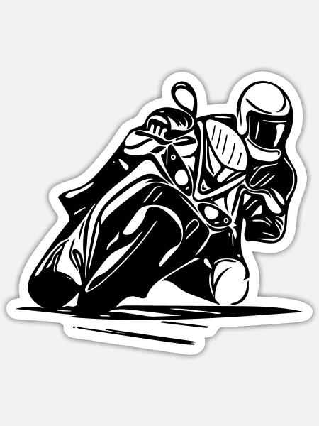 Vector Rennfahrer Motor Motorsport - Sticker Größe S (10 x 10 cm) - Mattweiß