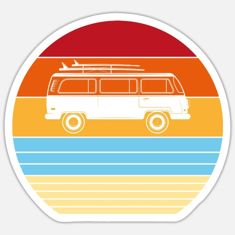 Gift Retro Vintage Old Car - Sticker size S (10 x 10 cm) - white matte