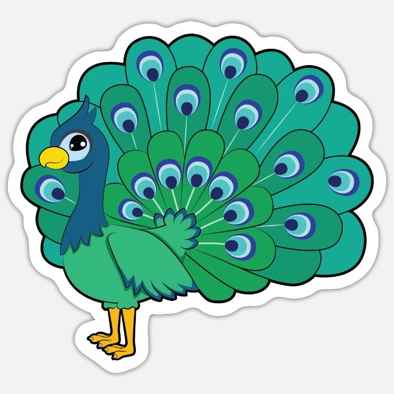 Peacock - Sticker size S (10 x 10 cm) - white matte