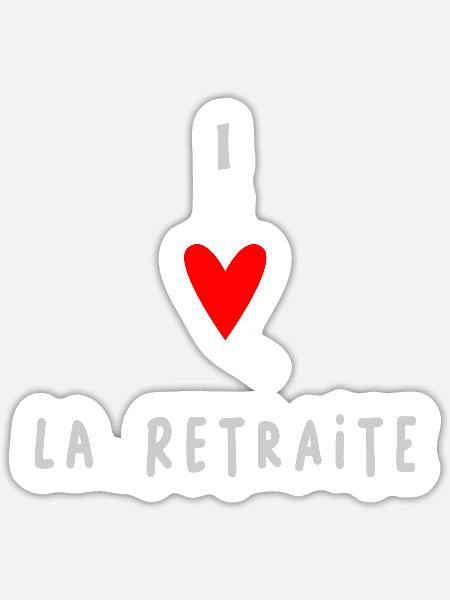 RUHESTAND. GUTER RUHESTAND. FROHER RUHESTAND. I LOVE - Sticker Größe S (10 x 10 cm) - Mattweiß