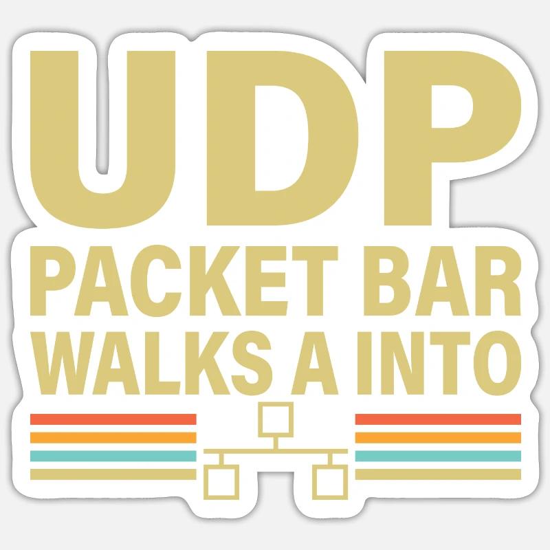 UDP Packet Bar Walks A Into Long - Sticker Größe S (10 x 10 cm) - Mattweiß