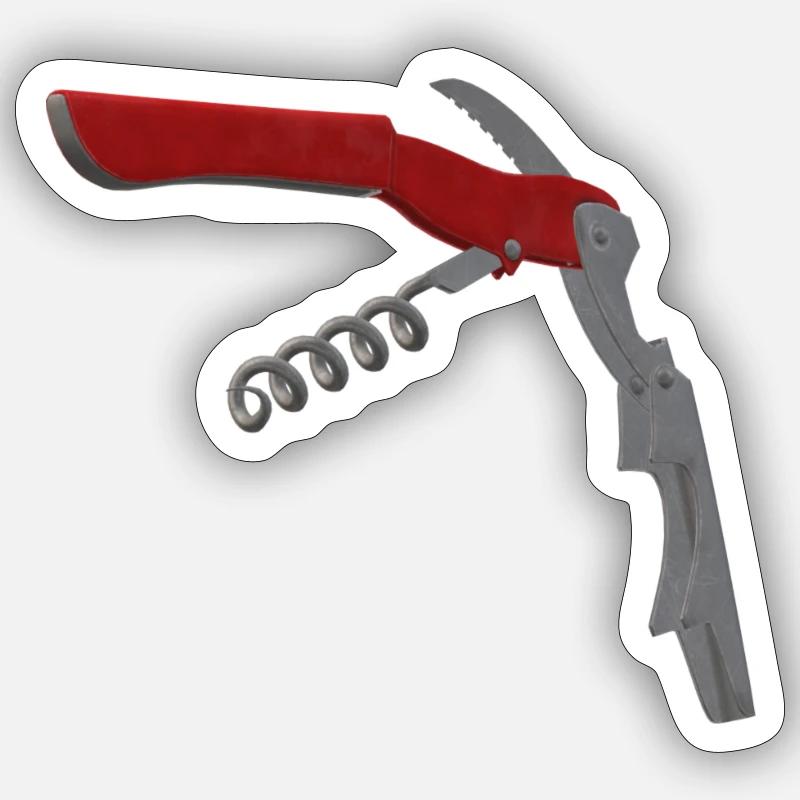 3D Korkenzieher Sticker Größe S (10 x 10 cm)