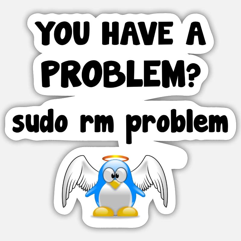 Linux Pingouin programmeur cadeau Sticker taille S (10 x 10 cm)