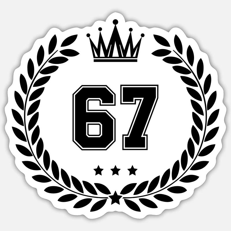 wappen 67 - Sticker Größe S (10 x 10 cm) - Mattweiß