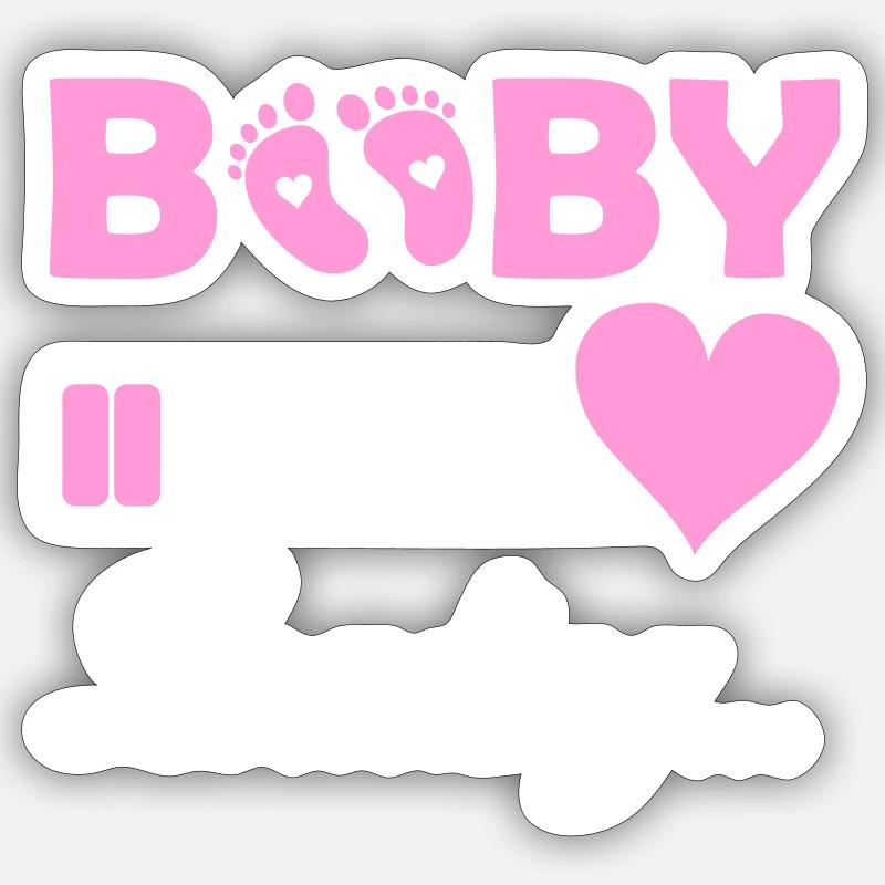 bébé loading - Sticker taille S (10 x 10 cm) - blanc mat