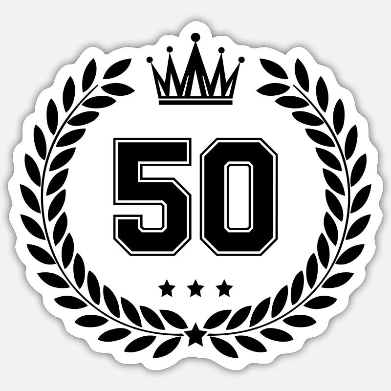 Armer 50 - Sticker taille S (10 x 10 cm) - blanc mat