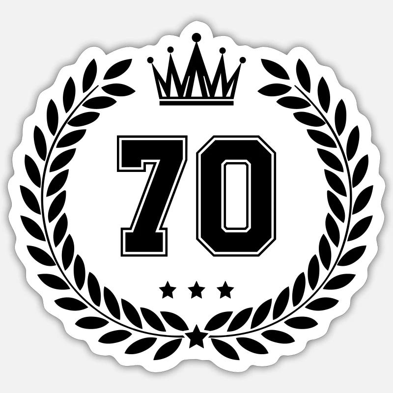 wappen 70 - Sticker Größe S (10 x 10 cm) - Mattweiß