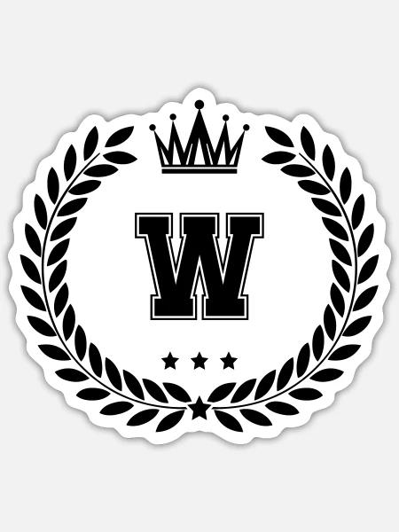wappen W - Sticker Größe S (10 x 10 cm) - Mattweiß