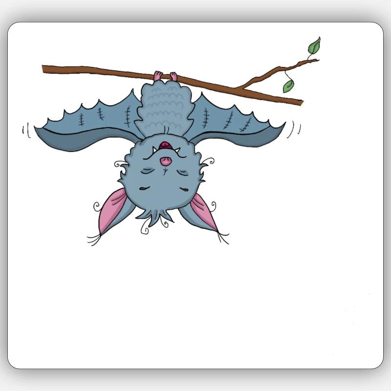 Fledermausl - Sticker Größe S (10 x 10 cm) - Mattweiß