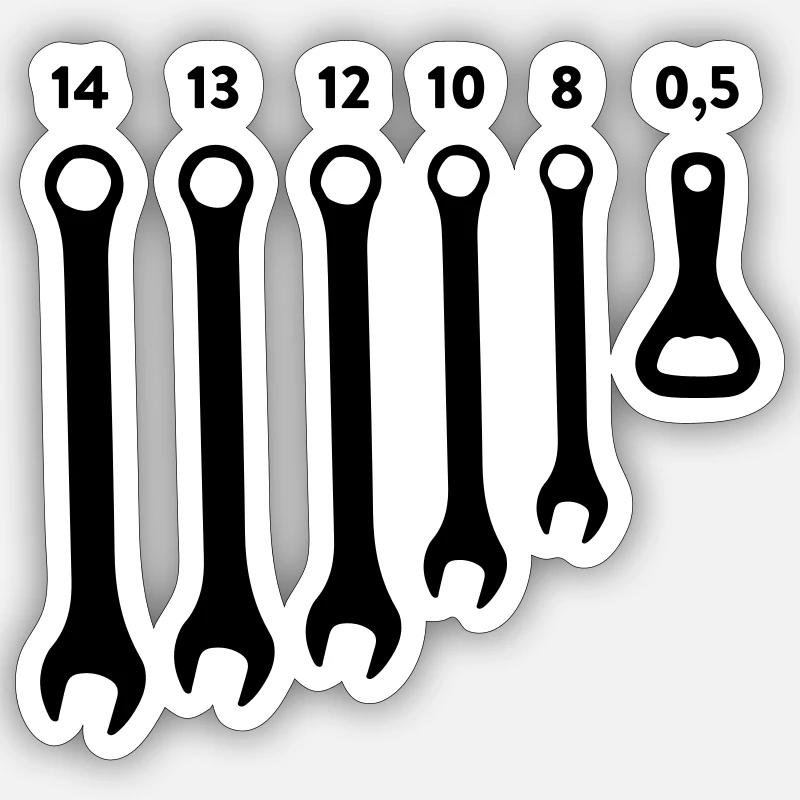 Principaux outils Ouvre-bouteilles 0,5 - Sticker taille S (10 x 10 cm) - blanc mat