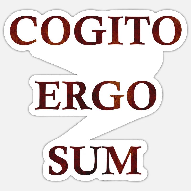 Cogito Ergo Sum - Sticker Größe S (10 x 10 cm) - Mattweiß
