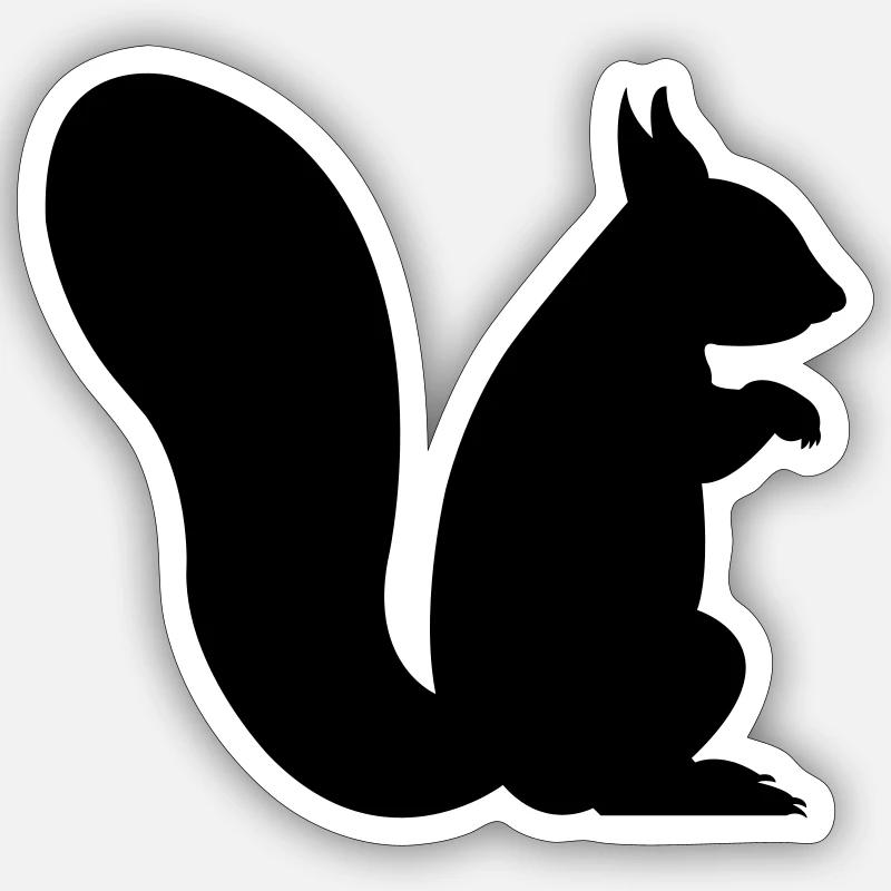 écureuil - Sticker taille S (10 x 10 cm) - blanc mat