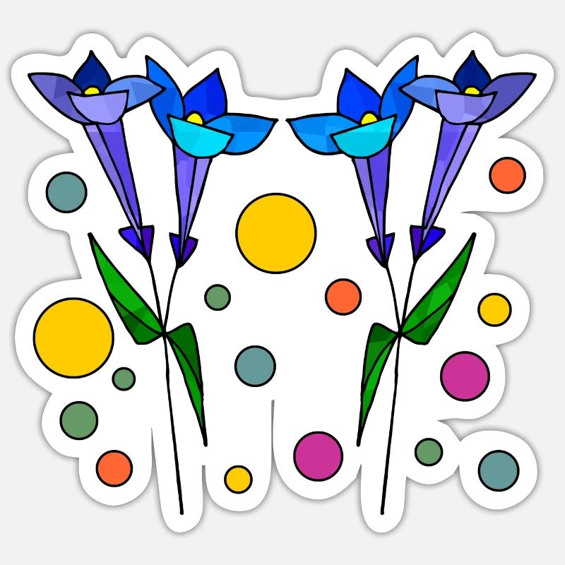Fleur - Sticker taille S (10 x 10 cm) - blanc mat