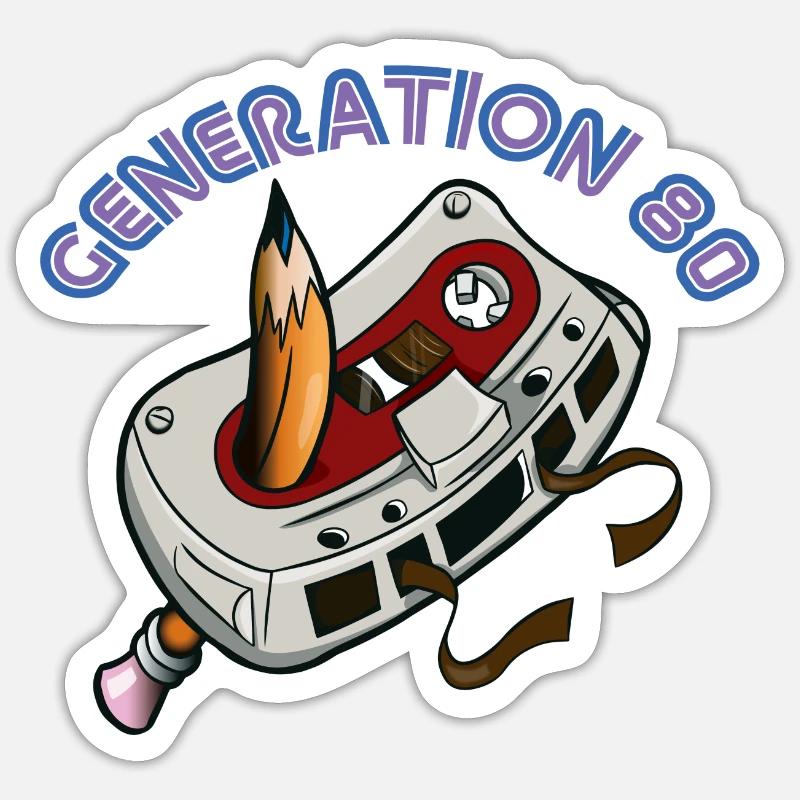 gen80 - Sticker taille S (10 x 10 cm) - blanc mat