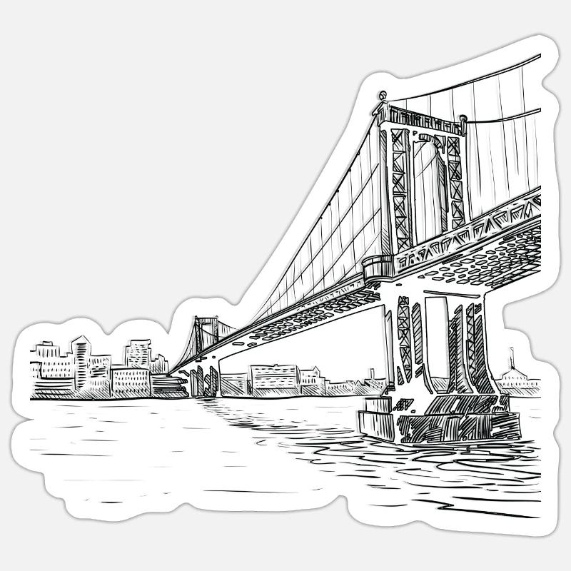Brücke - Sticker Größe S (10 x 10 cm) - Mattweiß