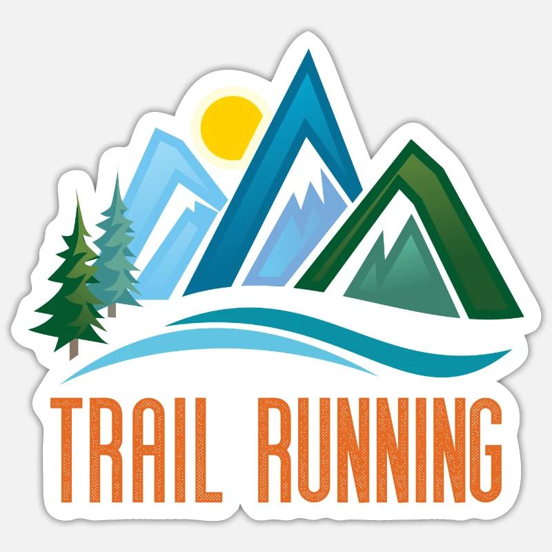 Trail Running - Sticker taille S (10 x 10 cm) - blanc mat