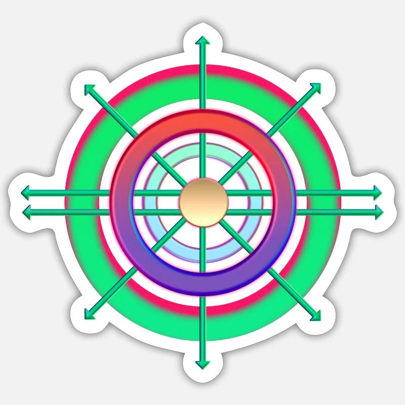 Space Compass (backprint) Sticker size S (10 x 10 cm)