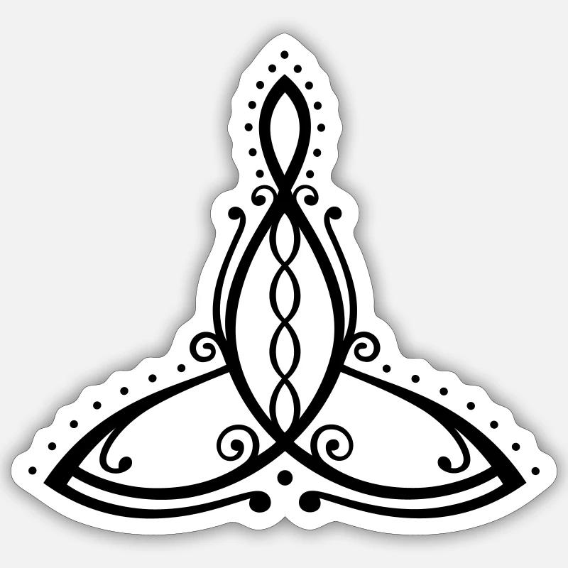 Symbole de la maternité celtique Mère avec quatre enfants - Sticker taille S (10 x 10 cm) - blanc mat