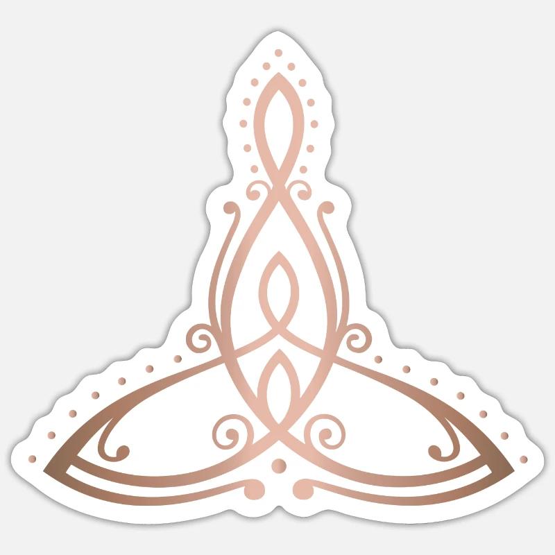 Symbole de la maternité celtique Mère avec deux enfants - Sticker taille S (10 x 10 cm) - blanc mat