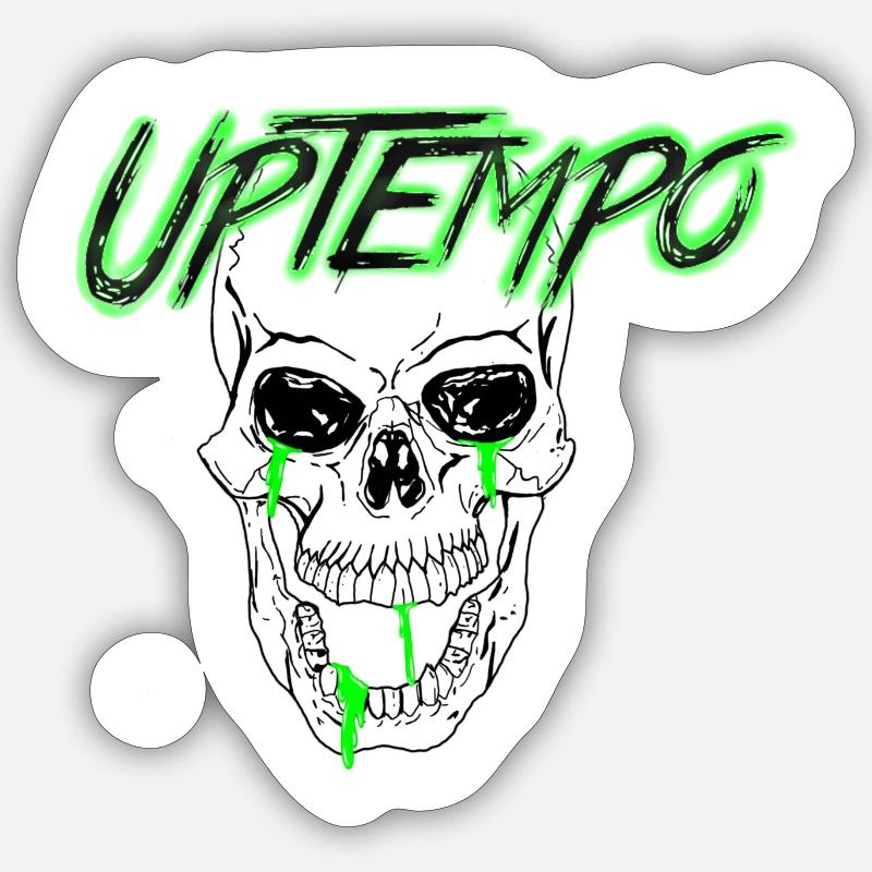 Uptempo Skull - Sticker size S (10 x 10 cm) - white matte
