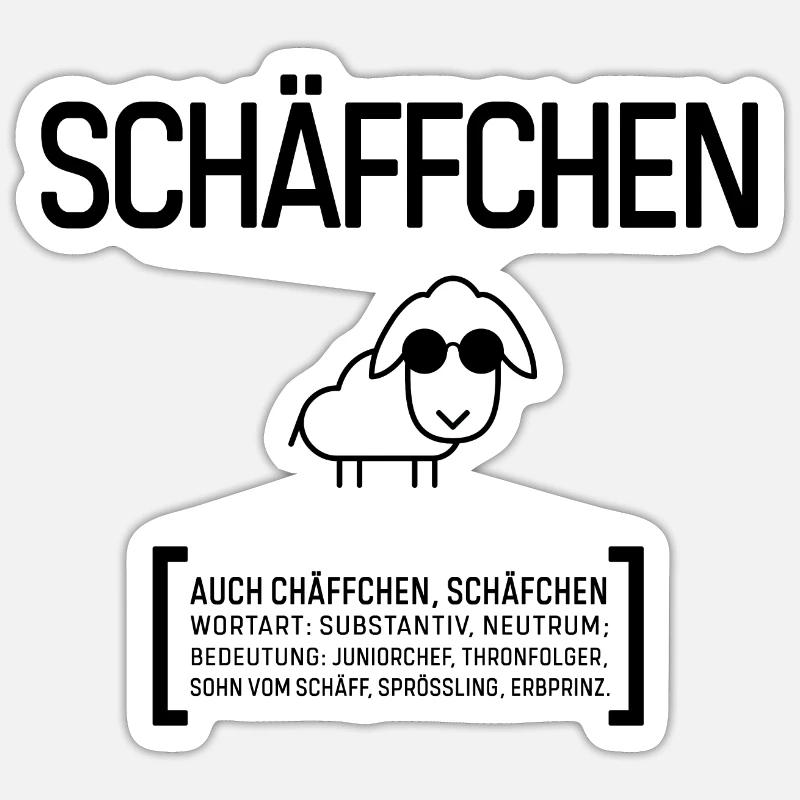 SCHÄFFCHEN SCHÄFF CHEF BOSS Geschenkidee - Sticker Größe S (10 x 10 cm) - Mattweiß